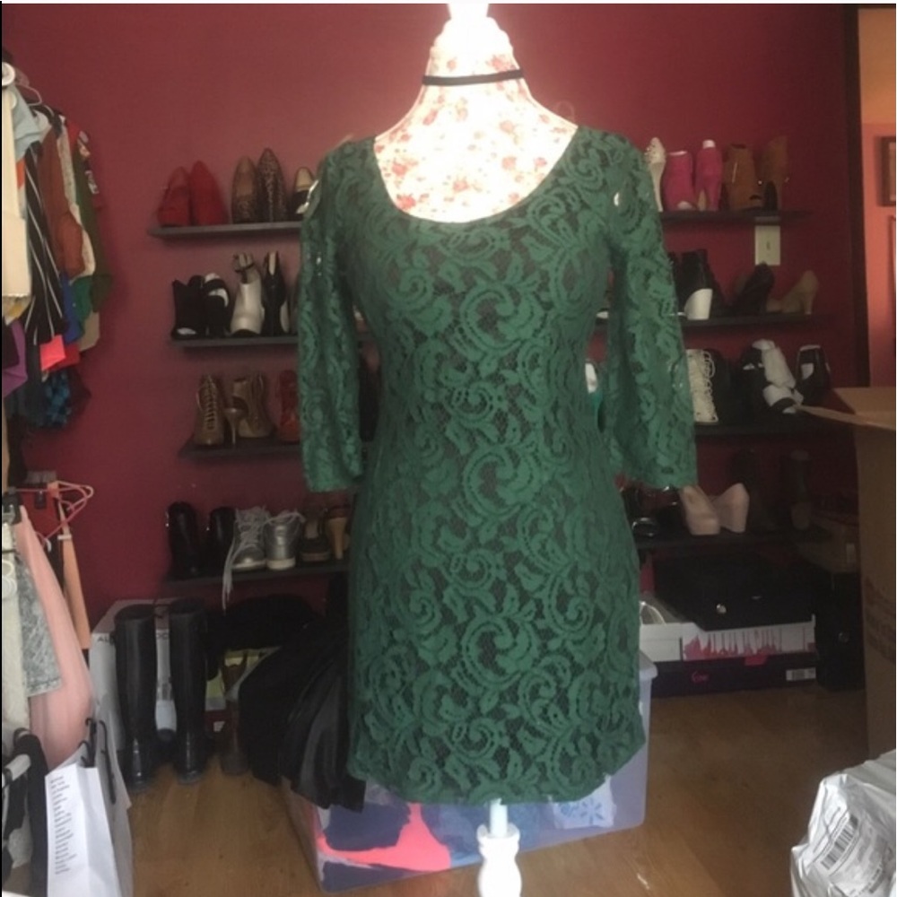 Green lace dress